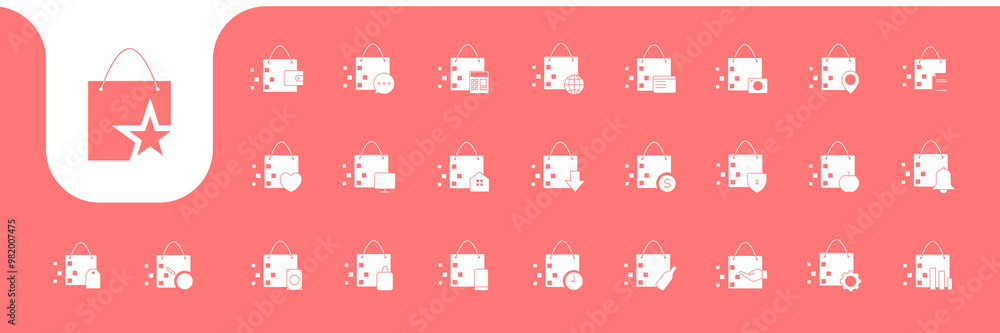 shopping bag icons set design vector shopping bag icons set design vector