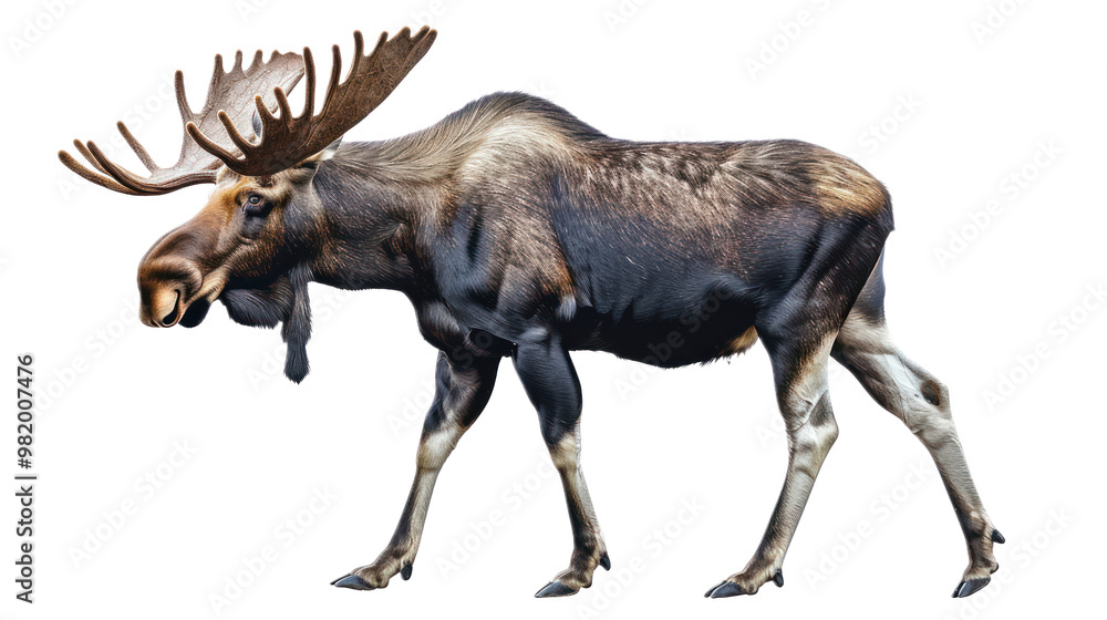 Fototapeta premium Moose full body isolate on transparent background