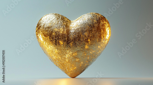 Heart made of gold, isolate...