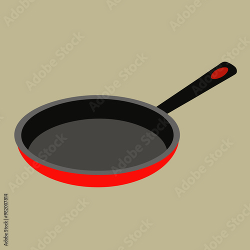 vector illustration of frying pan