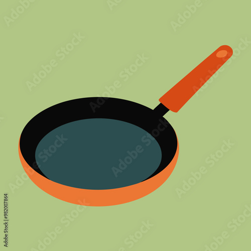 vector illustration of frying pan