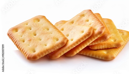 Crispy golden brown rectangular crackers, perfect for a quick snack