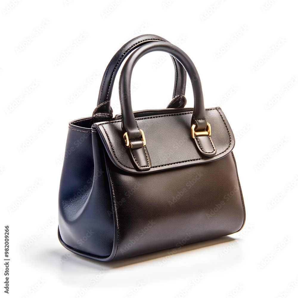 Naklejka premium Small black bag isolated white background