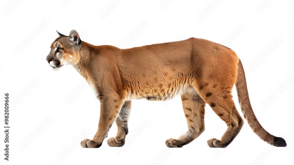 Obraz premium Mountain Lion full body isolate on transparent background