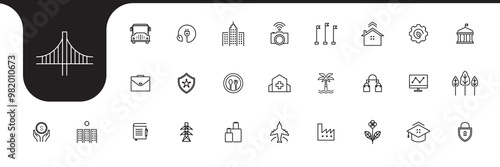 city infrastructure line design vector