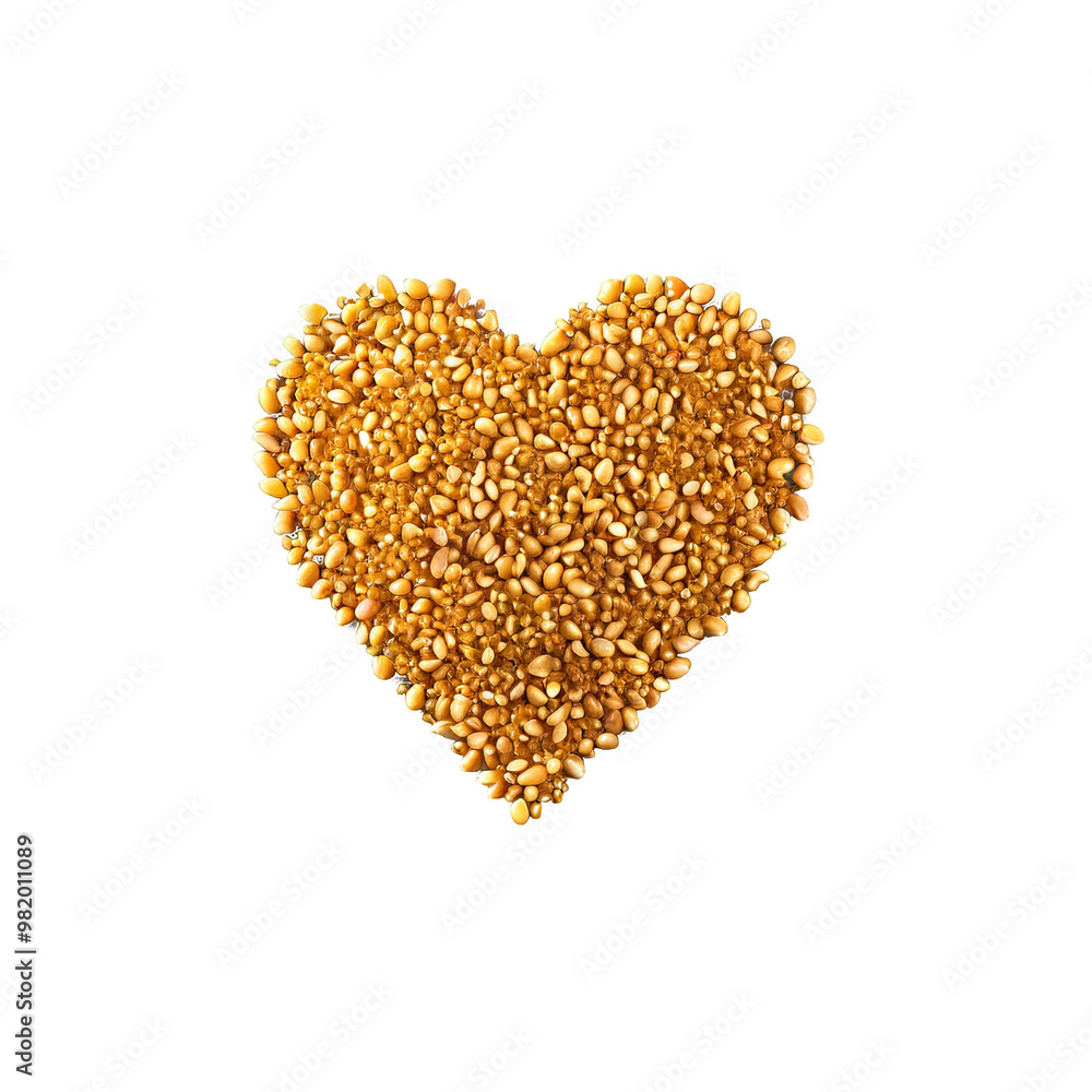 Bulgur light brown cracked kernels gently arranged in a heart formation Food and culinary concept Bulgur light brown cracked kernels gently arranged in a heart formation Food and culinary concept