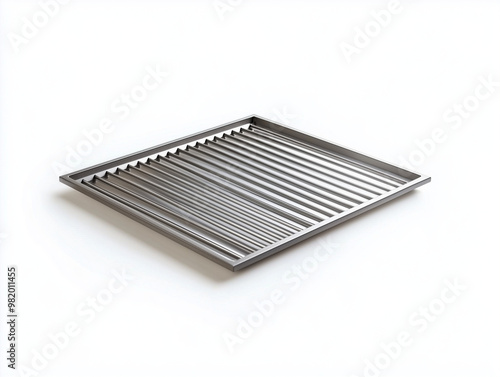 A rectangle grill plate on white background