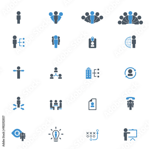 Universal business management and human resources icon set. Universal icons for web and mobile. Vector.