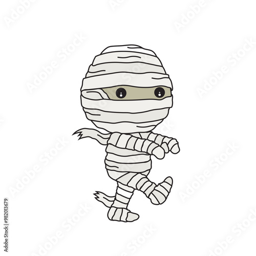 Cute cartoon illustration of a mummy