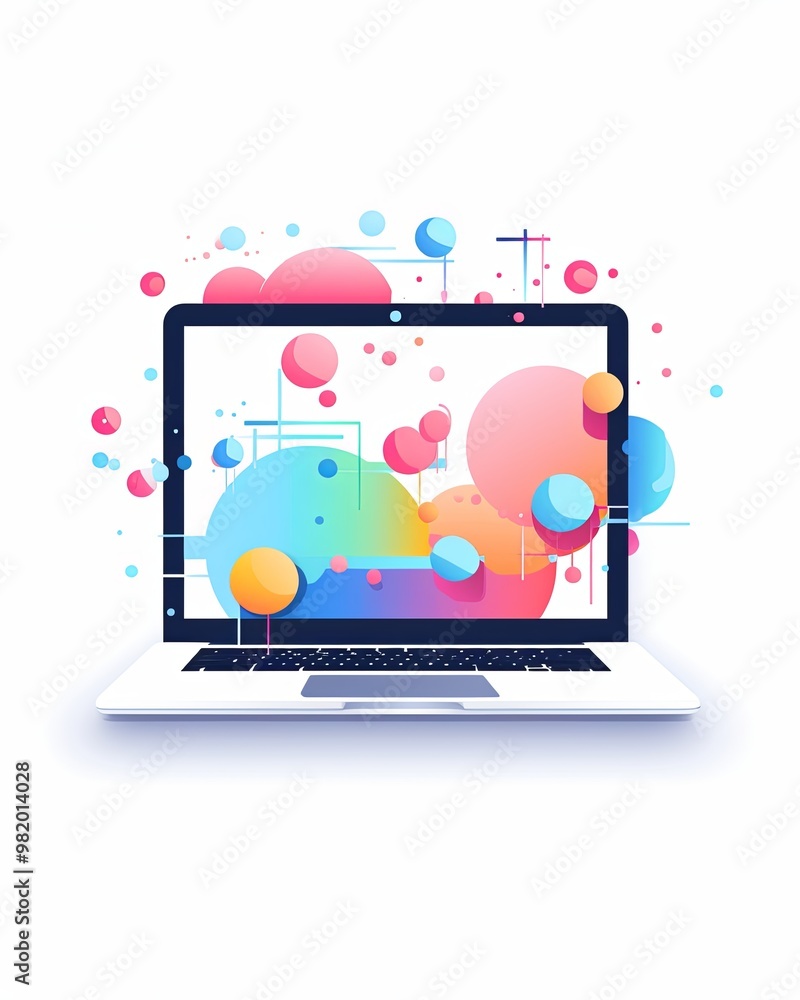 Mobile app logo design. Flat app icon of a modern laptop. Mobile app logo design. Flat app icon of a modern laptop.
