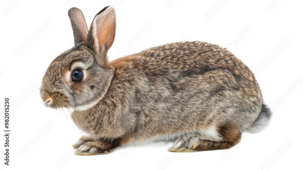 Netherland Dwarf Rabbit full body isolate on transparent background