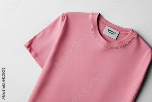 Pink t-shirt on a white background.