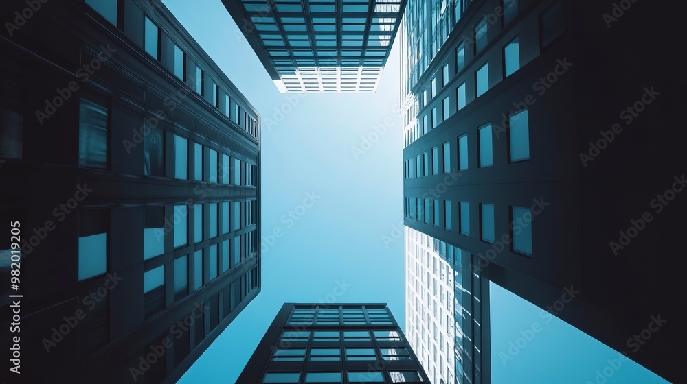Abstract modern architecture low wide angle view Abstract modern architecture low wide angle view
