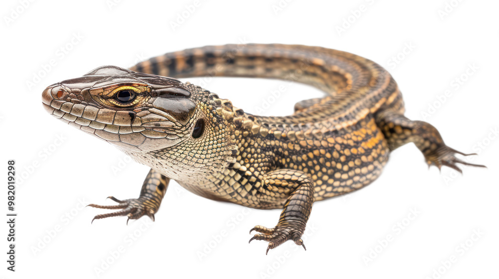 Naklejka premium Northern Alligator Lizard full body isolate on transparent background