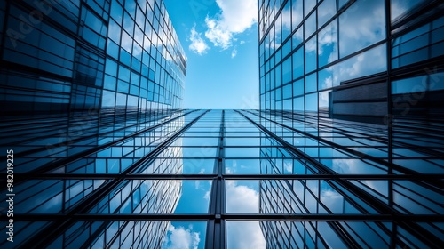 Abstract modern architecture low wide angle view 