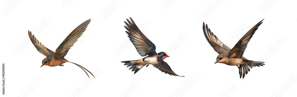 Obraz premium Swift with Long Wings Collection on Transparent Background