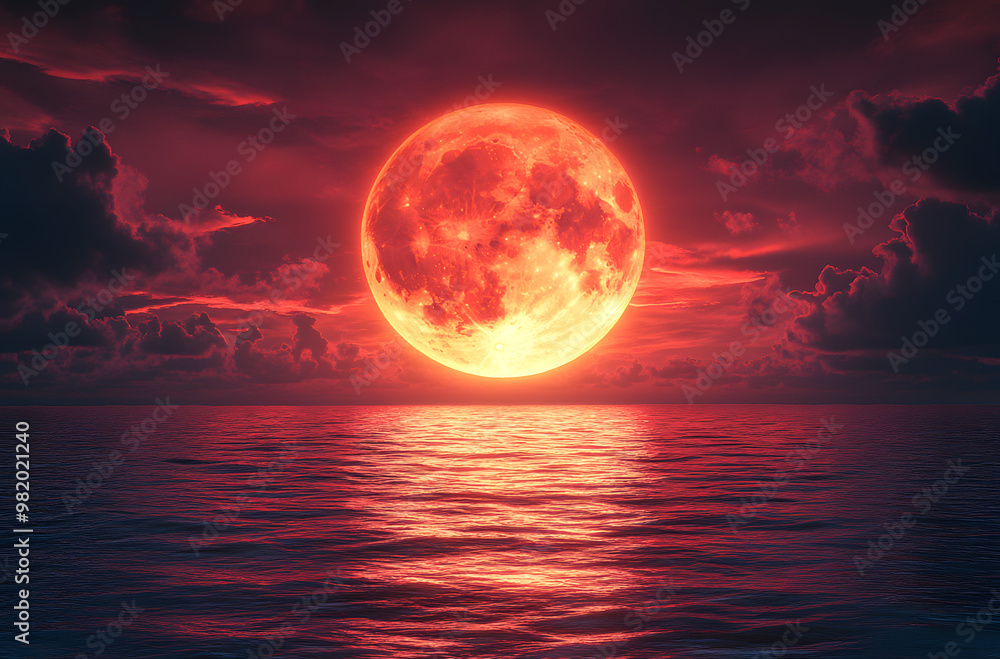 “A Red Moon Setting Over the Ocean Casting an Eerie Glow”
“A Red Moon Setting Over the Ocean Casting an Eerie Glow”