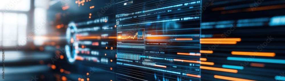 Autonomous robot trader, real-time AI execution, dynamic holographic screens, futuristic tech environment Autonomous robot trader, real-time AI execution, dynamic holographic screens, futuristic tech environment