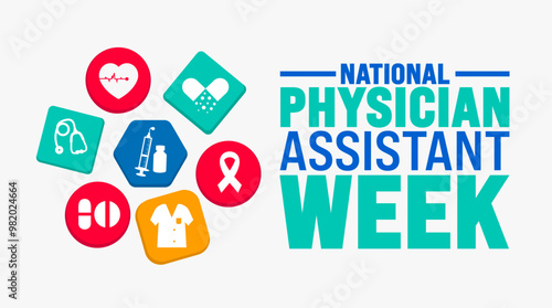 National Physician Assistant Week background or banner design template is observed every year in October. Holiday concept. Template for card, poster, placard, template. eps 10
