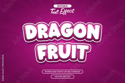 Dragon fruit editable text effect