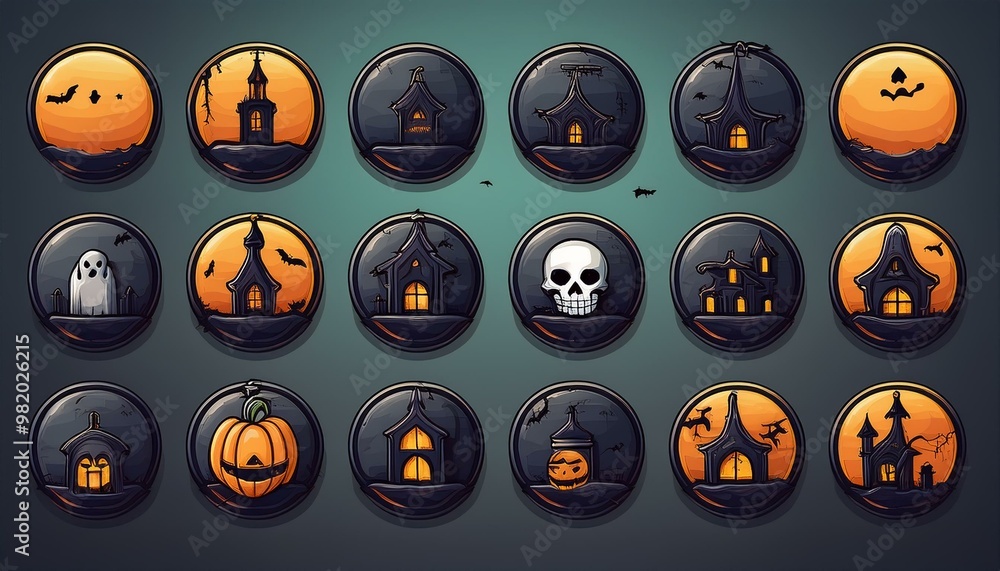 halloween icons set element halloween icons set element