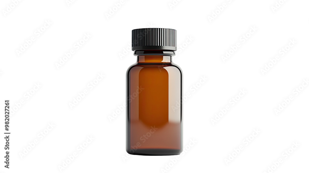 Medicine bottle with blank label on a white transparent background Medicine bottle with blank label on a white transparent background