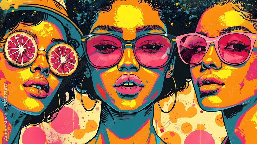 Summer Solstice Transformed into Vibrant Pop Art Summer Solstice Transformed into Vibrant Pop Art