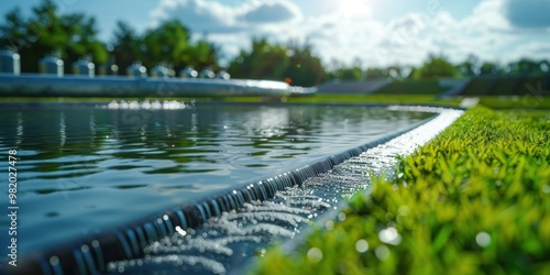 Tranquil Water Feature in a Lush Garden