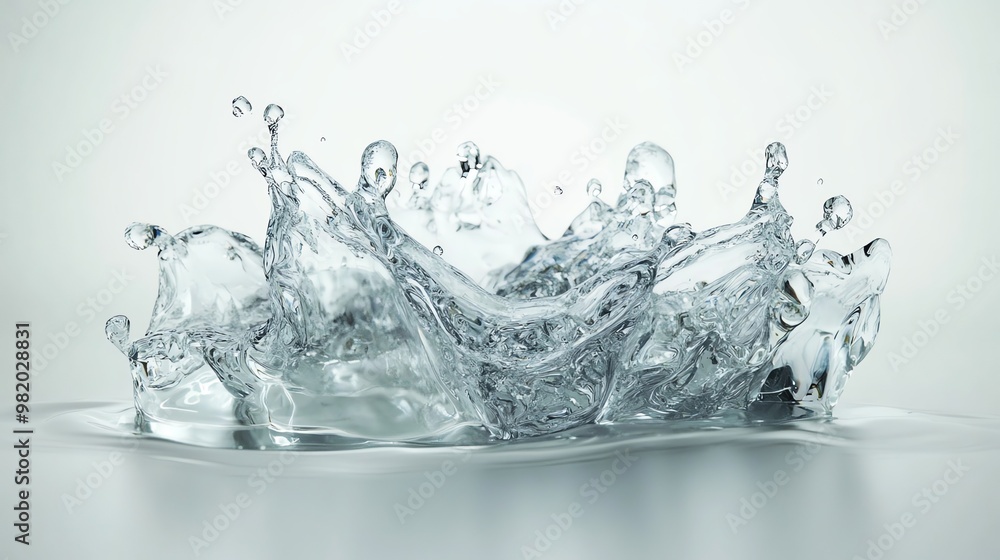Closeup of a water splash with droplets. Closeup of a water splash with droplets.