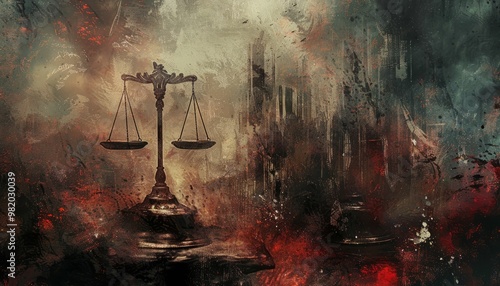 Dark Grunge Justice Scales photo