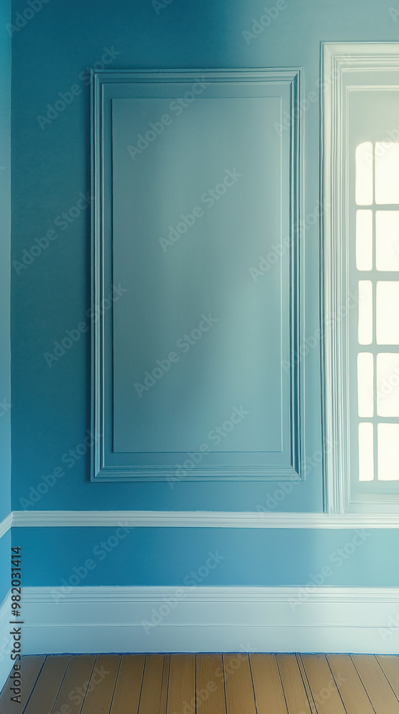 Fototapeta premium Leerer Raum in Farbe Petrol