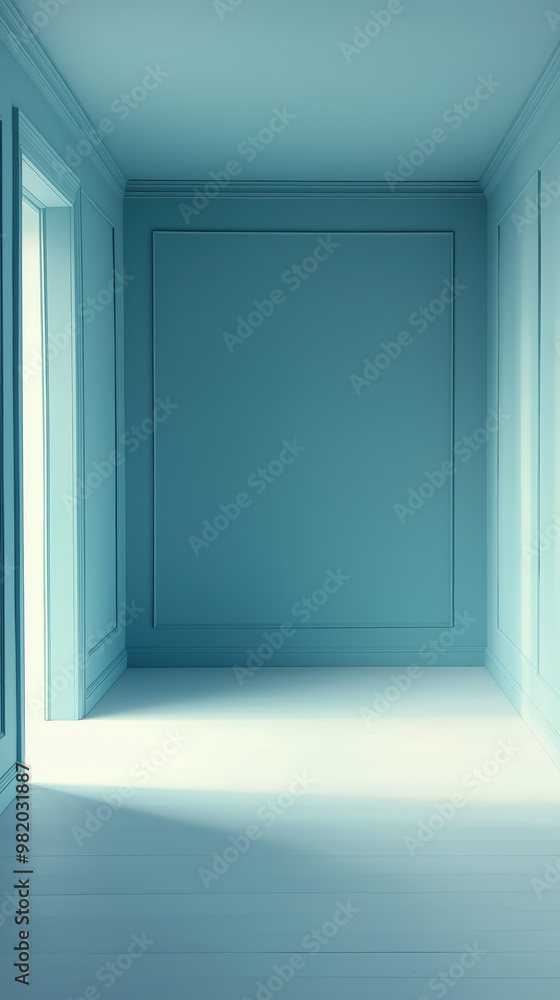 Fototapeta premium Leerer Raum in Farbe Petrol