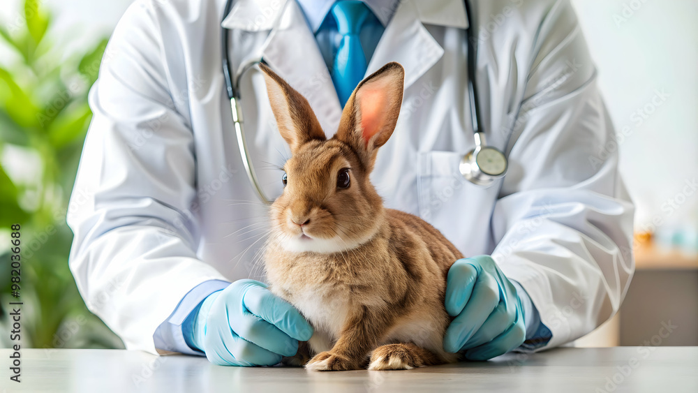 Veterinarian examining a rabbit for a check-up , veterinary, examination, animal care, pet, bunny, medical, health Veterinarian examining a rabbit for a check-up , veterinary, examination, animal care, pet, bunny, medical, health