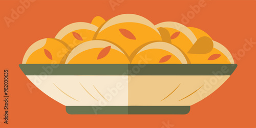 Delicious mushroom chips in bowl on vibrant background for healthy snacking design