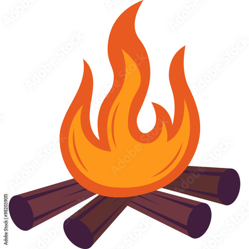 Bonfire Flat Illustration