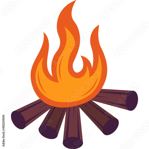 Bonfire Flat Illustration