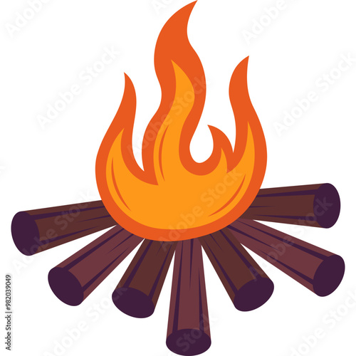 Bonfire Flat Illustration