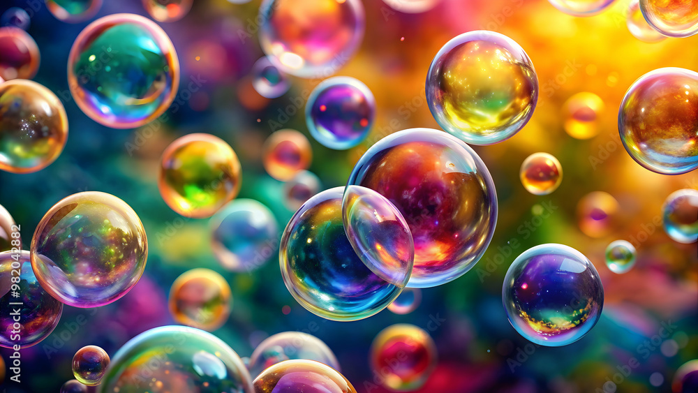 Abstract background with colorful bubbles floating in a blurred background, abstract, background, bubbles, colorful, floating Abstract background with colorful bubbles floating in a blurred background, abstract, background, bubbles, colorful, floating