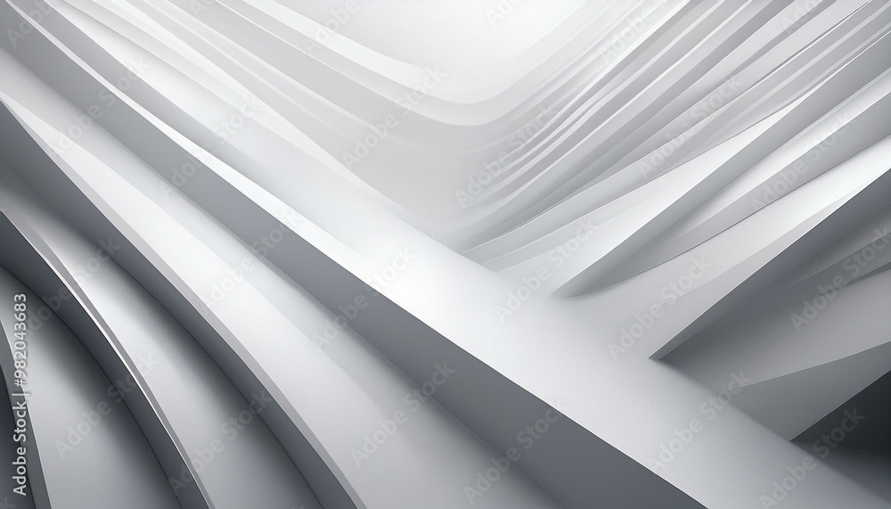 Abstract White Geometric Background with Gradient Shades and Soft Light Reflections Abstract White Geometric Background with Gradient Shades and Soft Light Reflections