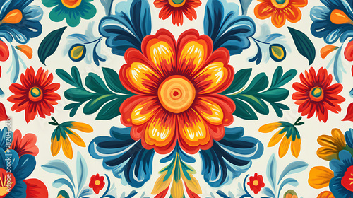 Wallpaper Mural Norwegian Scandinavian rosemaling traditional handpainted folk art in bright floral patterns Torontodigital.ca