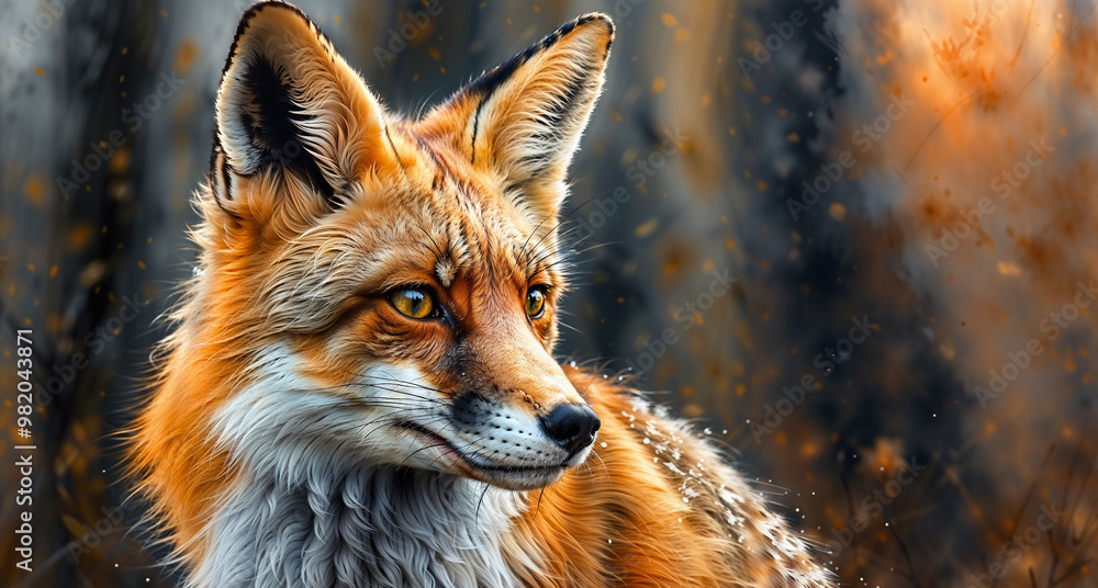 Portrait of a wild red fox. Portrait of a wild red fox.