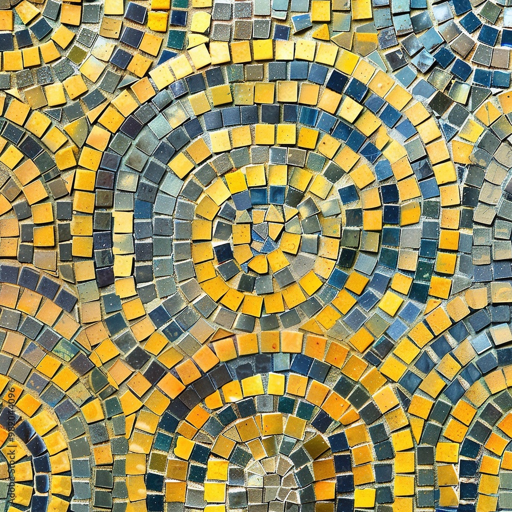 Fototapeta premium a colorful and artistic pattern mosaic street tile