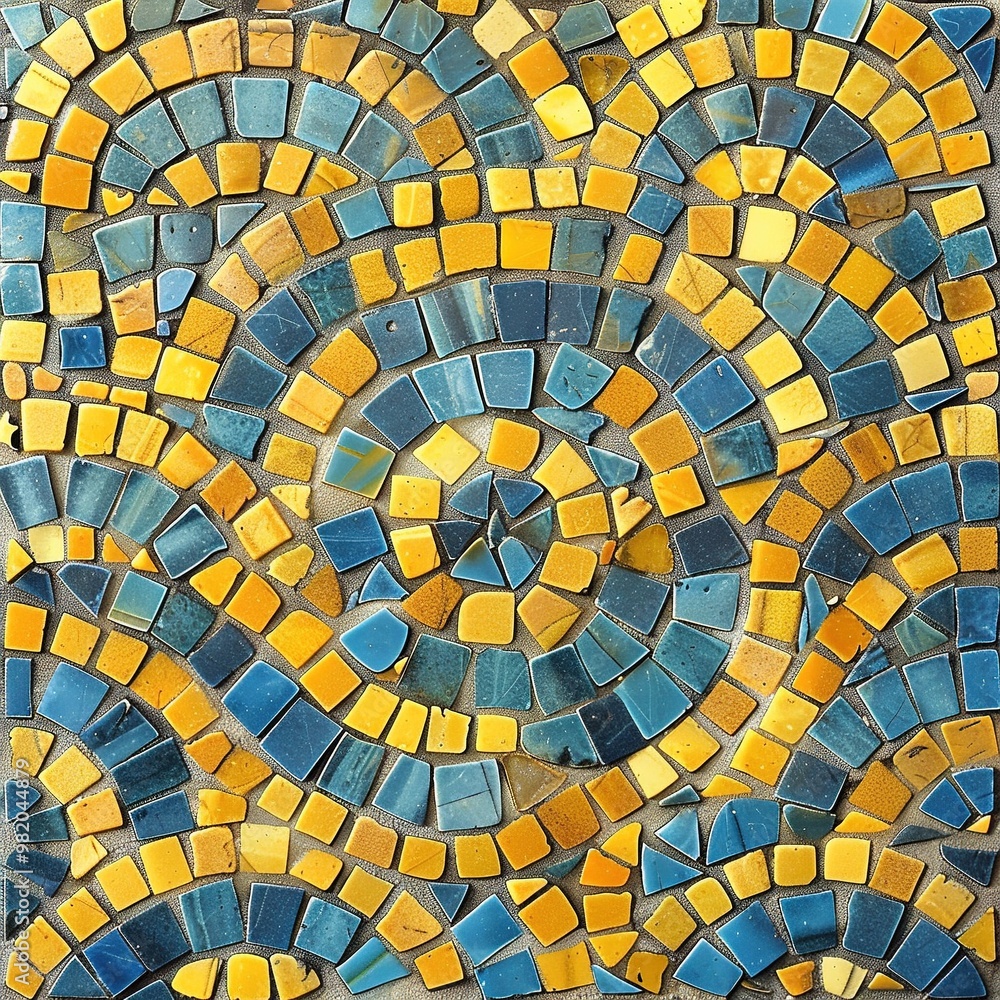 Fototapeta premium a colorful and artistic pattern mosaic street tile