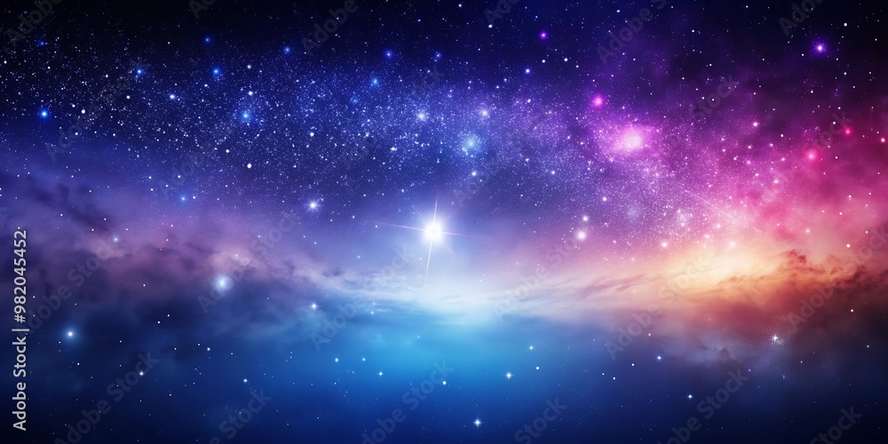 Fototapeta premium Cosmic Gradient Deep Space. Realistic Deep Space Scene Art. Gradient Space Art Background. 