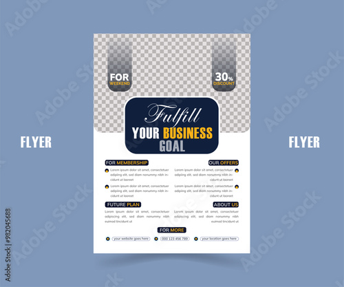 This is a business flyer with a unique, modern, and simple for business and financial goal.
