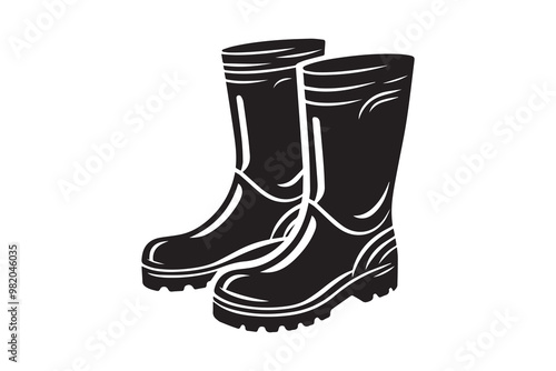 Rain Boots, Rubber boots vector illustration