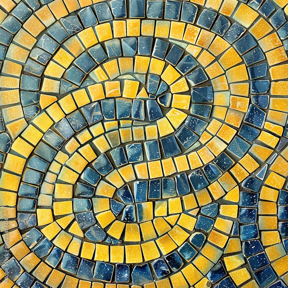 Fototapeta premium a colorful and artistic pattern mosaic street tile