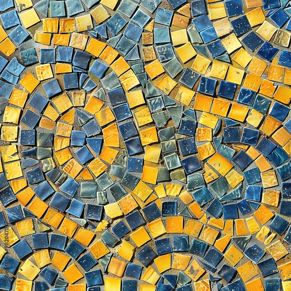 Fototapeta premium a colorful and artistic pattern mosaic street tile