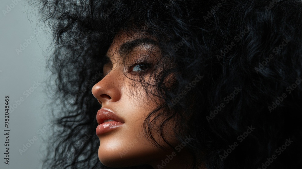 Portrait of Confidence. Lustrous Black Hair and Allure Portrait of Confidence. Lustrous Black Hair and Allure