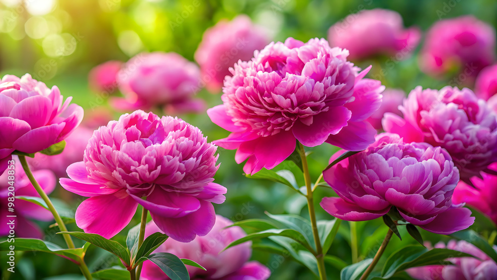 Vibrant, pink peony flowers in full bloom , pink, peony, flowers, beautiful, vibrant, garden, botanical, blooming, nature Vibrant, pink peony flowers in full bloom , pink, peony, flowers, beautiful, vibrant, garden, botanical, blooming, nature